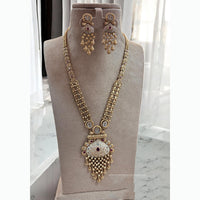 Jewel Addiction Ethnic Pota Stones Long Necklace Set for Party and wedding Outfits