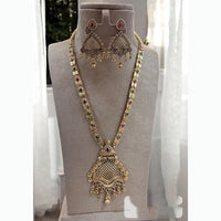 Jewel Addiction Ethnic Pota Stones Long Necklace Set for Party and wedding Outfits