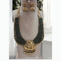 Jewel Addiction Royal Gold Plated Pearl Necklace Wth Couple Motif For Wedding Occassions
