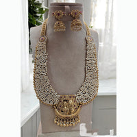 Jewel Addiction Royal Gold Plated Pearl Necklace Wth Couple Motif For Wedding Occassions
