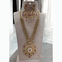 Jewel Addiction Enthic Gold Plated Pearl Long Necklace Set For Wedding Occassions