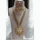 Jewel Addiction Enthic Gold Plated Pearl Long Necklace Set For Wedding Occassions