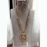 Jewel Addiction Ethnic Pota Stones Long Necklace Set for Party and wedding Outfits