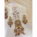 Jewel Addiction Designer Pota Stone And Pearl Meenakari Long Necklace Set