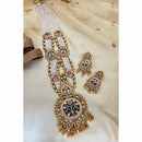 Jewel Addiction Designer Pota Stone And Pearl Long Necklace Set