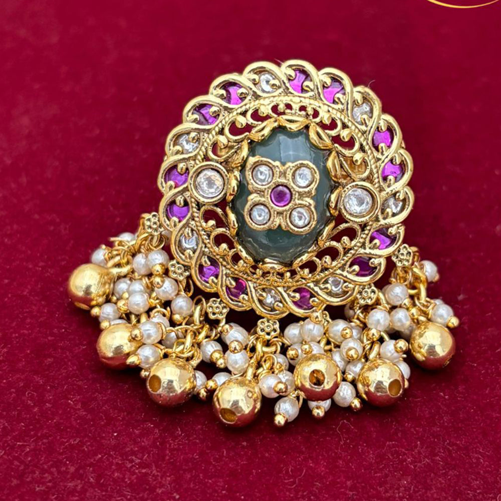 Jewel Addiction Glam Shine Pota Stone Designer Finger Ring