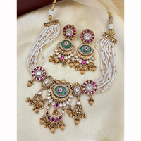 Jewel Addiction Enthic Gold Plated Pearl  Necklace Set For Wedding Occassions