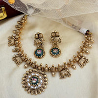 Jewel Addiction Enthic Gold Plated Pearl  Necklace Set For Wedding Occassions
