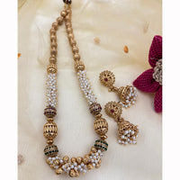 Jewel Addiction Designer Pota Stone And Pearl Necklace Set