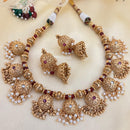 Jewel Addiction Designer Pota Stone And Pearl Necklace Set