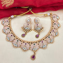 Jewel Addiction Designer Pota Stone And Meenakari Necklace Set