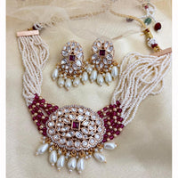 Jewel Addiction Luxury Polki Kundan And Pearl Choker Necklace Set