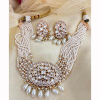 Jewel Addiction Luxury Polki Kundan And Pearl Choker Necklace Set
