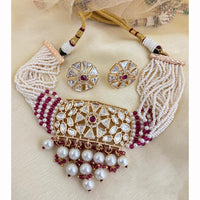 Jewel Addiction Luxury Polki Kundan And Pearl Choker Necklace Set