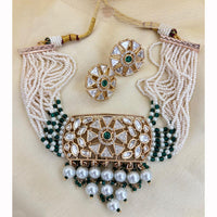 Jewel Addiction Luxury Polki Kundan And Pearl Choker Necklace Set