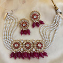 Jewel Addiction Luxury Polki Kundan And Pearl Choker Necklace Set