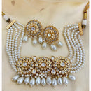 Jewel Addiction Luxury Polki Kundan And Pearl Choker Necklace Set
