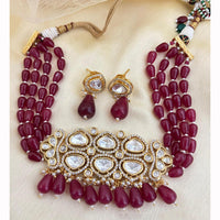 Jewel Addiction Luxury Polki Kundan And Pearl Choker Necklace Set
