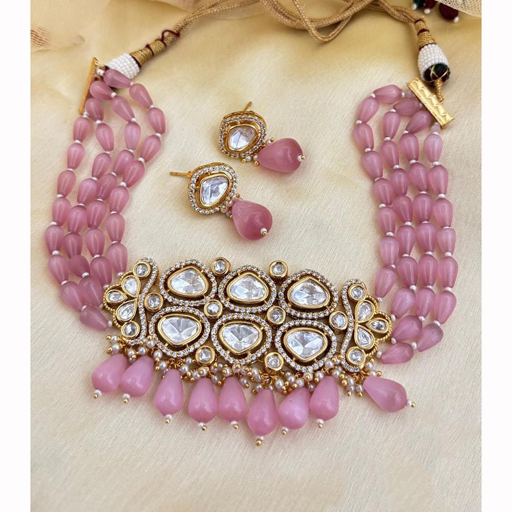 Jewel Addiction Luxury Polki Kundan And Pearl Choker Necklace Set