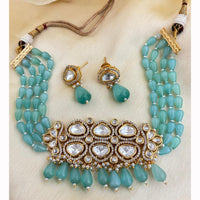 Jewel Addiction Luxury Polki Kundan And Pearl Choker Necklace Set