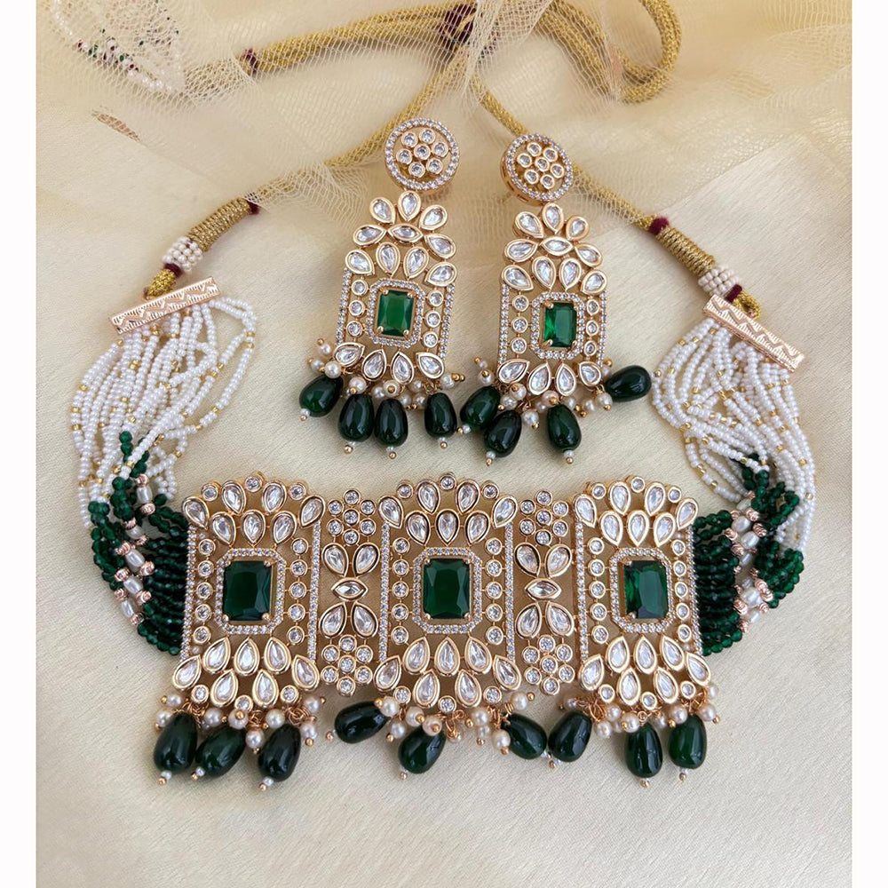 Jewel Addiction Luxury Polki Kundan And Pearl Choker Necklace Set