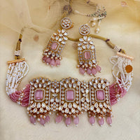 Jewel Addiction Luxury Polki Kundan And Pearl Choker Necklace Set