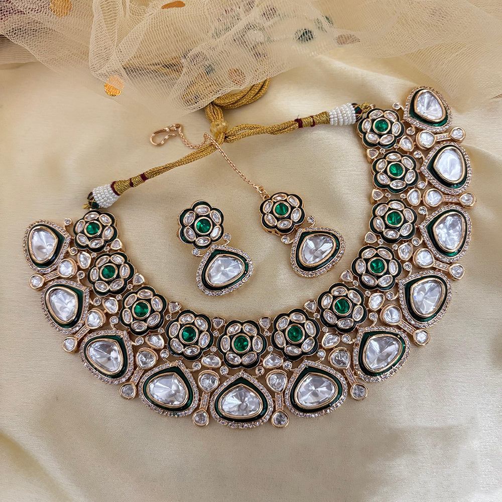 Jewel Addiction Luxury Polki Kundan Stone And Meenakari Necklace Set