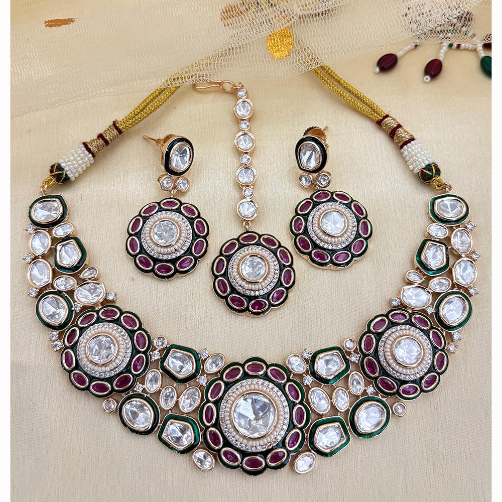 Jewel Addiction Luxury Polki Kundan Stone And Meenakari Necklace Set