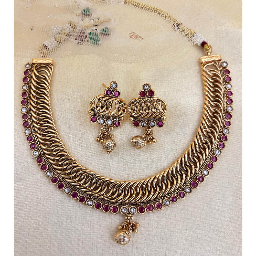 Jewel Addiction Designer Pota Stone And Pearl Necklace Set