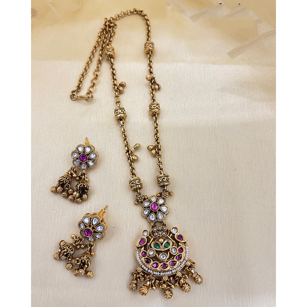 Jewel Addiction Designer Pota Stone And Pearl Necklace Set