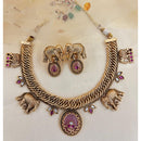 Jewel Addiction Traditional Elephant Design Pota Stone Necklace