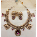 Jewel Addiction Traditional Elephant Design Pota Stone Necklace