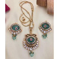 Jewel Addiction Pota Stone And Pearl Designer Pendant Set