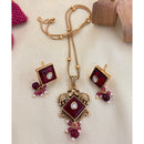 Jewel Addiction Pota Stone And Pearl Designer Pendant Set