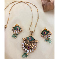 Jewel Addiction Pota Stone And Pearl Designer Pendant Set