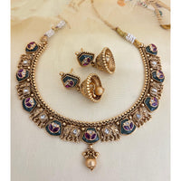 Jewel Addiction Pota Stone Elephant Motif Necklace Set