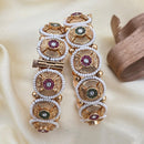 Jewel Addiction Classic Pota Stone And Pearl Openable Bangles Set