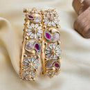 Jewel Addiction Classic Pota Stone And Meenakari Openable Bangles Set