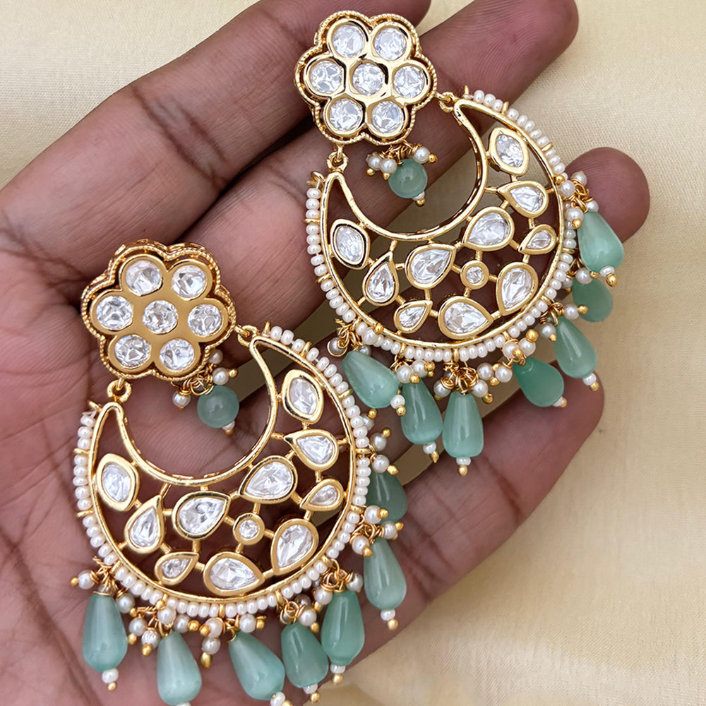Jewel Addiction Designer Polki kundan Stone And Beads Dangler Earrings