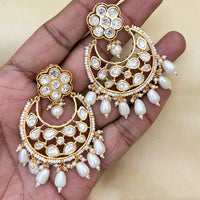 Jewel Addiction Designer Polki kundan Stone And Beads Dangler Earrings