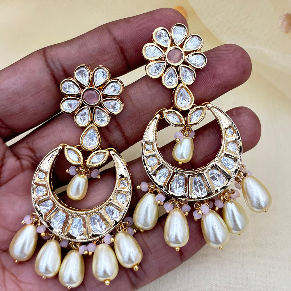 Jewel Addiction Designer Polki kundan Stone And Beads Dangler Earrings