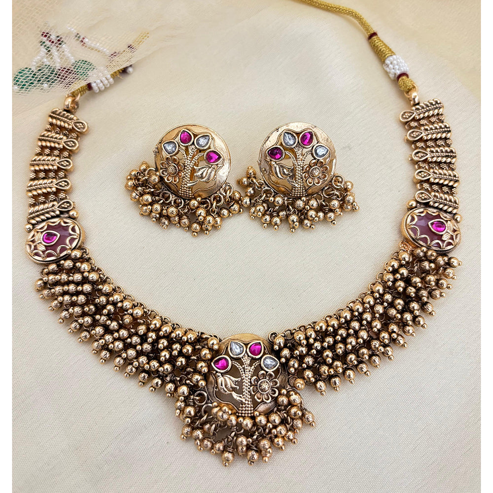 Jewel Addiction Pota Stone And Pearl Necklace Set