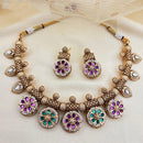 Jewel Addiction Elegant Pota Stone And Pearl Designer Necklace Set