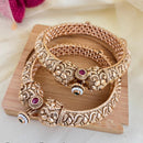 Jewel Addiction Pota Stone And Austrian Stone Openable Designer Bangles Set