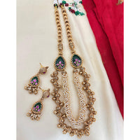 Jewel Addiction Pota Stone And Pearl Elegant Necklace Set