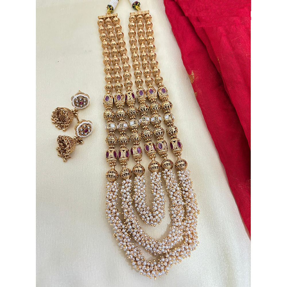 Jewel Addiction Pota Stone And Pearl Elegant Necklace Set