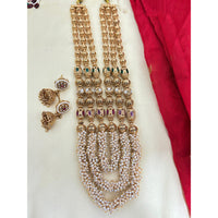 Jewel Addiction Pota Stone And Pearl Elegant Necklace Set
