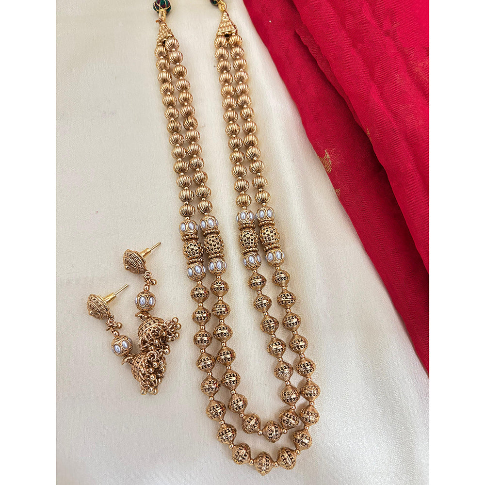Jewel Addiction Pota Stone And Pearl Elegant Necklace Set