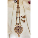 Jewel Addiction Floral Motif Pota Stone And Pearl Long Set
