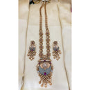 Jewel Addiction Floral Motif Pota Stone And Meenakari Long Set